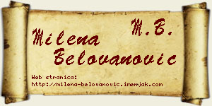 Milena Belovanović vizit kartica